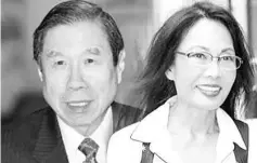  ??  ?? Business tycoon Tan Sri Khoo Kay Peng (left) and former Miss Malaysia Puan Sri Pauline Chai Siew Phin (right).