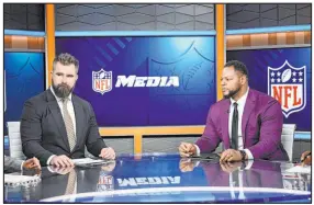  ?? Kyusung Gong AP Images for NFL ?? NFL players Jason Kelce, left, and Ndamukong Suh attend the league’s Broadcast Bootcamp earlier this month in Inglewood, Calif.