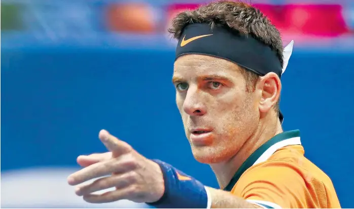  ?? Andrés kueacki / ap ?? Juan Martín del Potro se jugará el N°3 mano a mano con Novak Djokovic desde las 17; un triunfo le permitirá mirar hacia Federer y Nadal