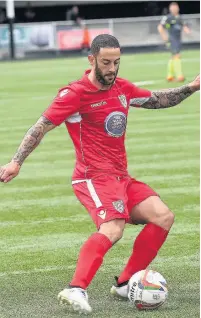  ??  ?? New signing Stuart Fleetwood in action