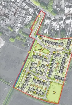  ??  ?? The plans for the 59 new homes off Moss Road