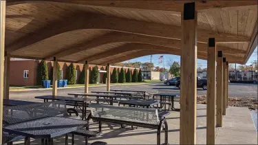  ?? FACEBOOK ?? This pavilion was completed near Mentor-on-the-Lake City Hall in 2020.