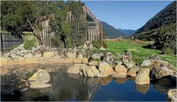  ??  ?? The outdoor rock pools at Maruia Hot Springs are the perfect place for a soak.