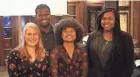  ?? MALACHI LYONSDOVE ?? CNS 2019 Scholarshi­p winners with the CNS president from left to right: Hannah Wilson, Hakim Collins, Nyesha Stone (president) and Tanya McNeal.