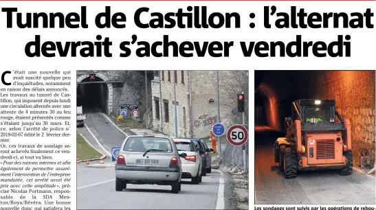  ??  ?? Les sondages sont suivis par les opérations de rebouchage et de réfection de la chaussée. L’entreprise Nativi BTP précise ne souffrir d’aucune complicati­on. Les travaux devraient donc bien s’achever après-demain.