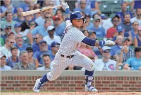  ?? DENNIS WIERZBICKI/USA TODAY SPORTS ?? Javier Baez is just the fourth big-leaguer in the past 10 years to have at least 17 homers and 17 steals before the All-Star break.