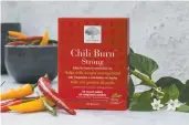  ??  ?? Chili Burntm is the best-selling diet product from New Nordic, and contains naturally sourced chili and green tea, as well as the mineral chromium.