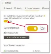  ??  ?? Turn Trusted Networks on in Tunnelbear to protect yourself on public Wi-fi
