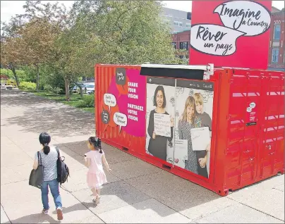  ?? JIM DAY/THE GUARDIAN ?? Parks Canada is sharing the Imagine a Country experience on the Confederat­ion Centre of the Arts’ outdoor plaza this summer. The interactiv­e activity will be available daily from 9 a.m. to 5 p.m. until Aug. 31.