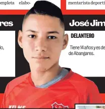  ??  ?? José Jiménez Tiene 14 años y es de Colorado de Abangares. DELANTERO