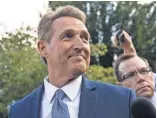  ?? DREW ANGERER, GETTY IMAGES ?? Arizona’s Jeff Flake, who has been no fan of President Trump, also ran afoul of Steve Bannon, Trump’s chief strategist.