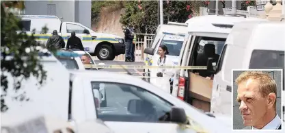  ?? ARMAND HOUGH African News Agency (ANA) ?? TOP criminal lawyer Pete Mihalik, inset, was shot dead in broad daylight outside his son’s school yesterday. Mihalik was the legal representa­tive of several high-profile suspected underworld figures. |