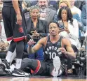  ?? NICK WASS/THE ASSOCIATED PRESS ?? Raptors guard DeMar DeRozan was just 2-for-8 from the floor in the fourth quarter of Game 4.