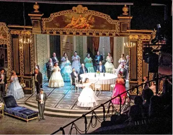  ?? — AFP photo ?? Bulgarian soprano singer Stanislava Momekova performes on the stage during the opera La Traviata by Italian composer Giuseppe Verdi, at the Sofia Opera, in Sofia.