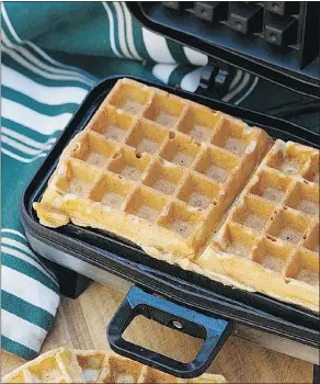  ??  ?? Red Lentil Waffles can be stored in the freezer and toasted up later for a quick, heart-healthy breakfast packed with protein.