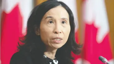  ?? Adrian Wyld / The Cana dian Press ?? Chief Public Health Officer Theresa Tam says the COVID-19 pandemic exacerbate­d existing inequaliti­es involving groups such as seniors and racialized Canadians.
