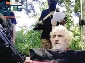  ?? — AP ?? In this undated image made from militant video and released by SITE Intel Group on Feb. 24, 2017, shows German hostage Jurgen Gustav Kantner at an undisclose­d location.