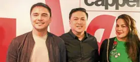  ??  ?? (From left) Marvin Agustin, Arnold Vegafria and KC Concepcion