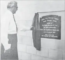  ?? Picture: FILE ?? Fiji’s former PM and president Ratu Sir Kamisese Mara while officially opening the Royal Fiji Military Forces trade training school in Suva in August, 1974.