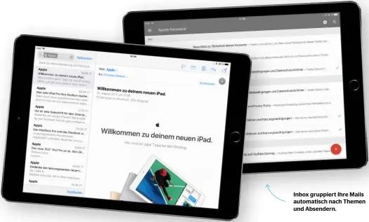  ??  ?? Inbox gruppiert Ihre Mails automatisc­h nach Themen und Absendern.