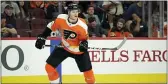  ?? THE ASSOCIATED PRESS FILE ?? Former defenseman Samuel Morin, seldom seen in recent seasons whether it be at Flyers or Phantoms games, is now a member of the big club’s “taxi squad.”