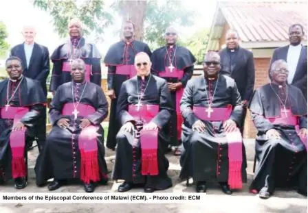  ?? ?? Members of the Episcopal Conference of Malawi (ECM). - Photo credit: ECM