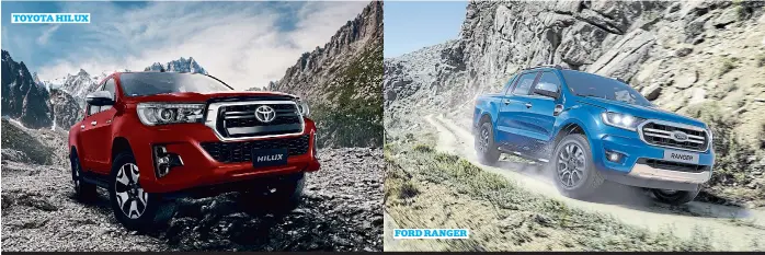  ??  ?? Toyota Hilux Ford ranger