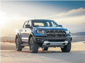  ??  ?? Ford will build the Ranger Raptor in SA from 2019. Left: Ford Performanc­e have added a few touches to the interior.