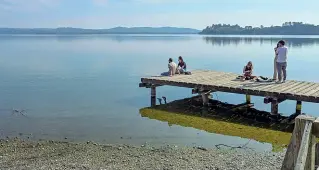  ?? ?? In secca
Il lago di Varese a Gavirate dove l’acqua si è ritirata causa siccità (DardPhoto)