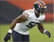  ?? CHARLES REX ARBOGAST — THE ASSOCIATED PRESS ?? Chicago linebacker Khalil Mack is surrounded by better talent than he was as a dominating force with the Raiders.