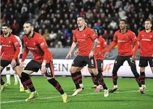  ?? | PHOTO : THOMAS BREGARDIS, OUEST-FRANCE ?? Le Stade Rennais est l’équipe à avoir remporté le plus de points en Ligue 1 depuis la reprise de janvier.