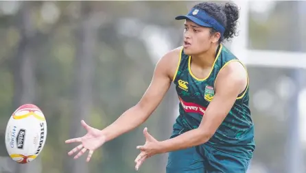  ?? Picture: NRL Photos ?? Zahara Temara training with the Jillaroos ahead of the World Cup.