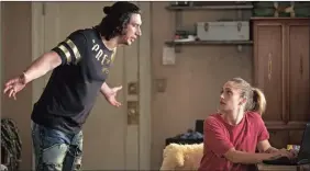  ??  ?? Adam Driver and Jemima Kirke and Adam and Jessa in Girls.