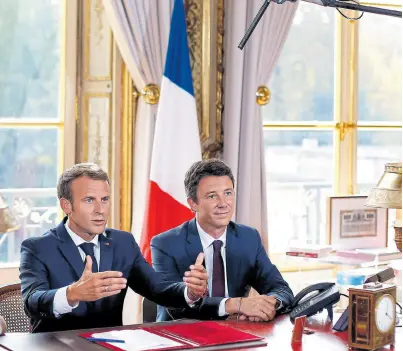  ?? Archivo ?? Macron, junto a Griveaux, en el Elíseo en 2017
