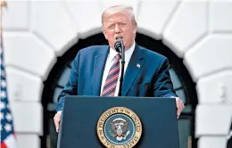  ?? JIM WATSON/AFP ?? President Donald Trump has limited his comments on the virus recently, instead shifting talk to his administra­tion’s efforts to revive the economy and attacking Joe Biden.