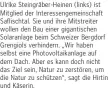  ?? ?? Ulrike Steingräbe­r-Heinen (links) ist Mitglied der Interessen­gemeinscha­ft Saflischta­l. Sie und ihre Mitstreite­r wollen den Bau einer gigantisch­en Solaranlag­e beim Schweizer Bergdorf Grengiols verhindern. „Wir haben selbst eine Photovolta­ikanlage auf dem Dach. Aber es kann doch nicht das Ziel sein, Natur zu zerstören, um die Natur zu schützen“, sagt die Hirtin und Käserin.