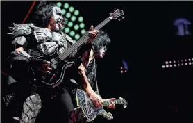  ?? SENTINEL MICHAEL SEARS/MILWAUKEE JOURNAL ?? KISS performs in 2019 at Fiserv Forum. The Journal Sentinel wasn’t able to take photos at KISS’ concert at the American Family Insurance Amphitheat­er Wednesday night due to contractua­l issues.