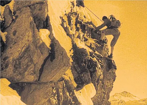  ??  ?? SCALING NEW HEIGHTS: Above: ‘The Holy Mountain,’ from 1926, is available for streaming from Kanopy.