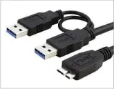  ??  ?? USB-Y cables let you power an external drive using two USB ports