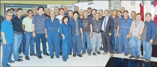  ?? Photo courtesy of Bombardier ?? Filipino employees at Bombardier with Canadian Member of Parliament Michael Levitt.