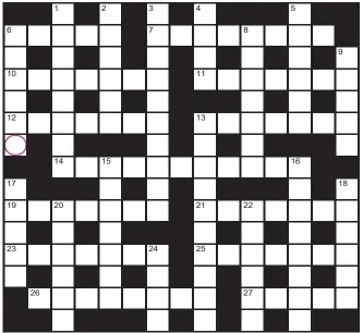  ??  ?? PLAY our accumulato­r game! For your chance to win a Cross ballpoint pen, solve the crossword to reveal the letter in the pink circle. if you have been playing since Monday, you should now have a five-letter word. to enter, call 0901 133 4423 and leave your answer and details. Or text 65700 with the word FIVE and your answer and name.