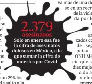  ??  ?? Solo en enero esa fue la cifra de asesinatos dolosos en México, a la que sumar la cifra de muertes por Covid