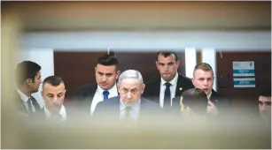  ?? (Yonatan Sindel/Flash90) ?? PRIME MINISTER Benjamin Netanyahu is seen after meeting with party leaders in the Knesset yesterday.