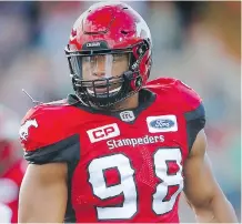  ?? AL CHAREST ?? Rookie James Vaughters and the Calgary Stampeders defensive line will be looking to put the pressure on Hamilton QB Jeremiah Masoli.