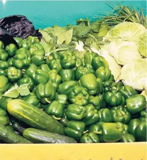  ??  ?? Produce on display at a previous Maggi Farmers’ Market.