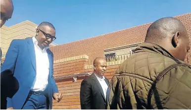  ?? / NEO GOBA ?? Deputy Minister of Higher Education and Training Mduduzi Manana leaving the Randburg Magistrate’s Court after being granted bail of R5 000.