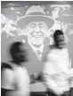  ?? MARK MAKELA/ THE NEW YORK TIMES 2015 ?? A mural of President Woodrow Wilson is seen in the Wilson College dining hall at Princeton University.
