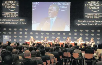  ?? PHOTO: ERIC MILLER/WEF ?? Shown in this file photo is then-President Thabo Mbeki during a panel discussion at WEF in June 2005.
