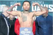  ?? /Getty Images ?? Gervonta Davis poses at a weigh-in in 2018.