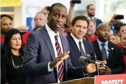  ?? Photograph: Chris O’Meara/AP ?? The Florida surgeon general, Dr Joseph Ladapo, who disrupted efforts to contain a measles outbreak by telling parents they could ignore advice about how long to keep unvaccinat­ed children out of school.